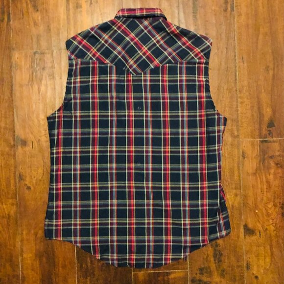 VINTAGE WESTERN SLEEVELESS BUTTON UP SHIRT - Picture 6 of 6
